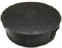 Plastic insert hole plug/End cap tube insert for hole size  53.2mm Black