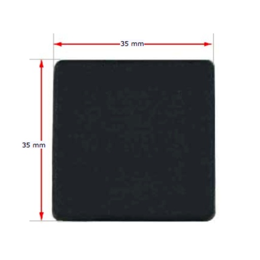 Plastic square cap 35x35mm (1-3mm wall thickness)