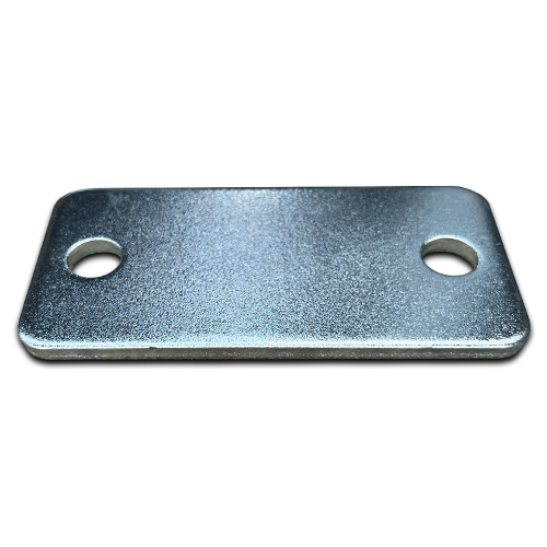 Rectangular Steel Base Plate 130x90x5mm 2 Holes -Zinc