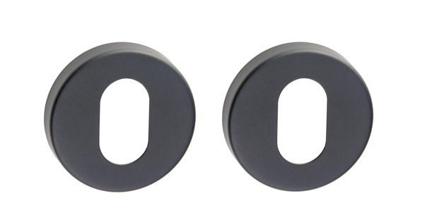 Round Oval Escutcheons   for Lockwood lock in Black /pair