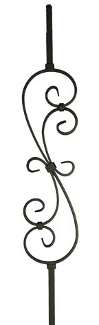 S Scroll 1000x180x12x6mm Spiral Scroll Wrought Iron Baluster- Zinc Plated