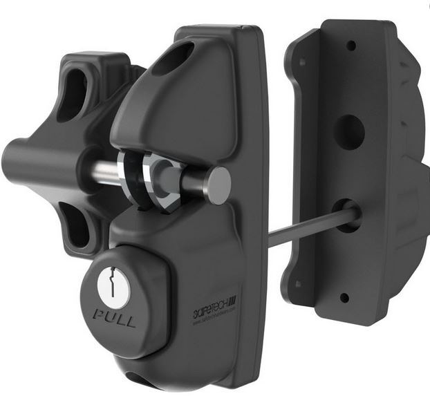 Safetech SLV-ViperX2 Gravity Gate Latch- Black, Double Sided, Keyed Different