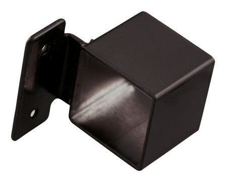 Steel Fence Rail Bracket, 40x40mm Tube, Mounting Lug, 2 Hole - Black