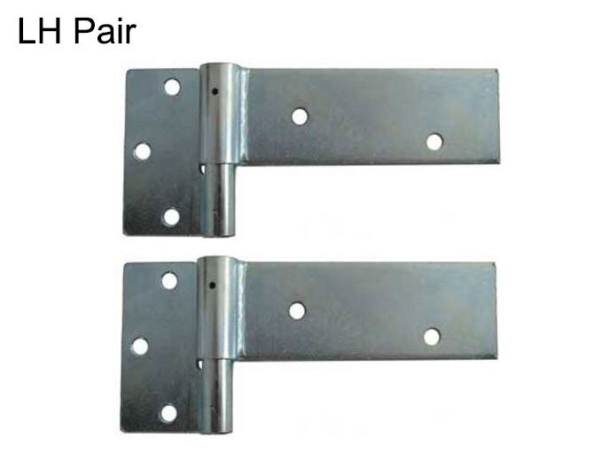 Zinc Plated Strap Hinges For Timber Gates - 14mm Pin, 145x50mm, LH, Silver - Pair