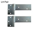 Zinc Plated Strap Hinges For Timber Gates - 14mm Pin, 145x50mm, LH, Silver - Pair