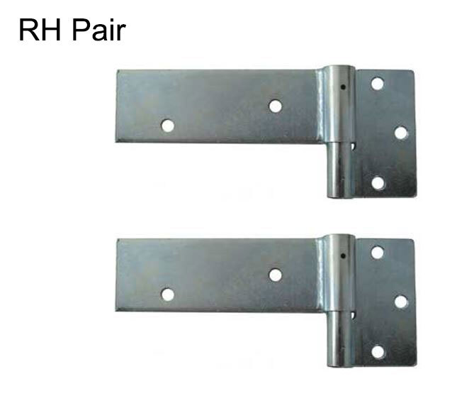 Zinc Plated Strap Hinges For Timber Gates - 14mm Pin, 145x50mm, RH, Silver - Pair