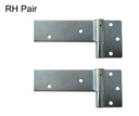Zinc Plated Strap Hinges For Timber Gates - 14mm Pin, 145x50mm, RH, Silver - Pair
