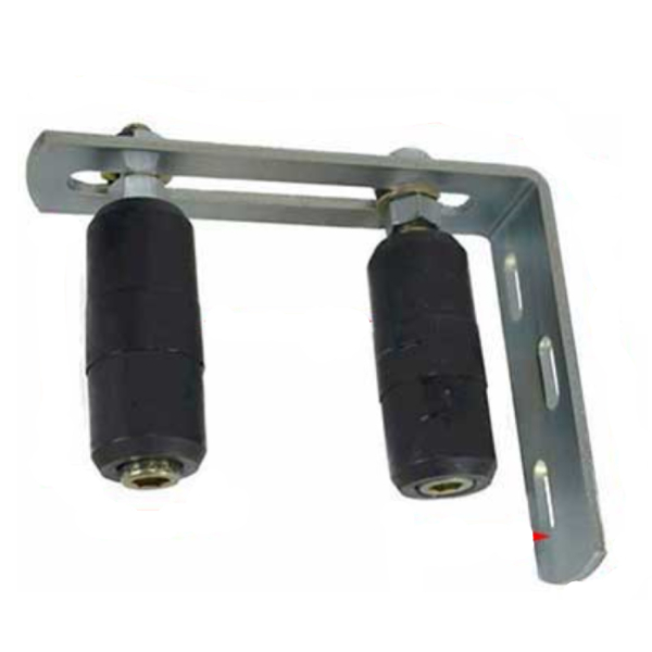 Sliding Gate Guide Roller Set - 200x160mm Silver Bracket, 40x100mm Black Rollers