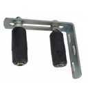 Sliding Gate Guide Roller Set - 200x160mm Silver Bracket, 40x100mm Black Rollers
