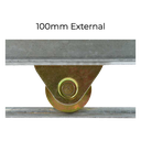 Zinc Plated Sliding Gate Wheel - 100mm U Groove External - Double Bearing