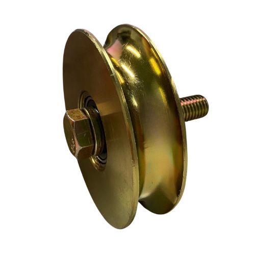 Zinc Plated Sliding Gate Wheel - 120mm U Groove Bracketless - Double Bearing