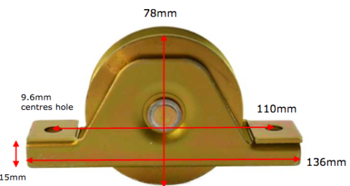 Sliding Gate Wheel V Groove 80mm Internal Double Bearing