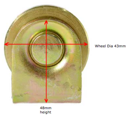 Sliding Gate Wheel V Groove Double bearing 45mm Dia