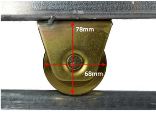 Zinc Plated Sliding Gate Wheel - 68mm V Groove  - Double Bearing