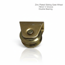 Zinc Plated Sliding Gate Wheel - 78mm V Groove Bracketless - Double Bearing