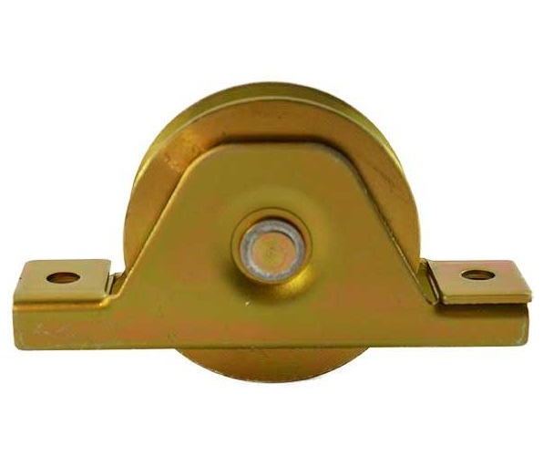 Zinc Plated Sliding Gate Wheel - 100mm U Groove Internal - Double Bearing