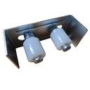 Sliding Gate Guide Roller Set - 165x60mm Silver Bracket, 40x45mm White Rollers