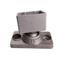 Aluminium Fence Rail Bracket, 40x40mm / 50x50mm Tube, Double Lug, 2 Hole - Adjustable