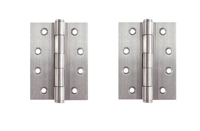 Stainless Steel Butt Hinges - 100x100x2.5mm, Chrome Finish - Pair