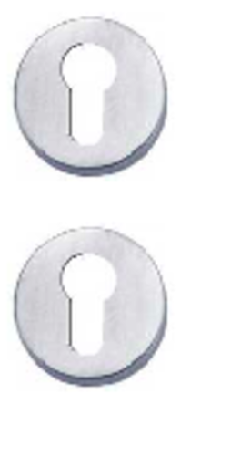 Stainless Steel Round Escutcheons Euro cylinder 54mm - pair