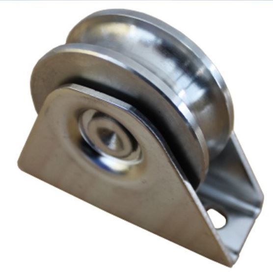 Stainless Steel Sliding Gate Wheel - 90mm U Groove External - Double Bearing