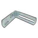 Sliding Gate Guide Angle Bracket - 130x110mm, To Suit M16, Silver
