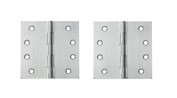 Pair - Steel Butt Hinges 100x100x2.5mm finished - Zinc plated