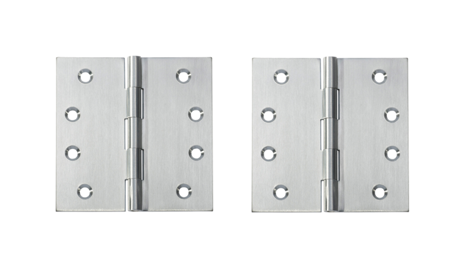 Zinc Plated Steel Butt Hinges - 100x100x2.5mm, Zinc Finish - Pair