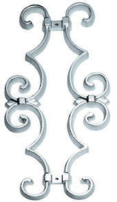 Steel Scroll decor 380x165x12x6mm - Zinc