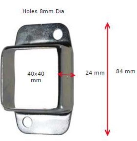 Steel Fence Rail Bracket for tube size 40x40mm Double Lug 2 holes Zinc plated