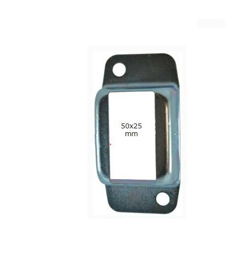 Steel Fence Rail Bracket, 50x25mm Tall Tube, Double Lug, 2 Hole