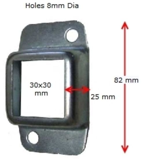 Steel Fencing Bracket 30x30 - double lug - Two Holes 