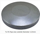 Steel Galvabond Round End Cap for tube 115mm (100NB) 