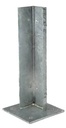 Square Steel Base Post Insert: 75x75mm Post, 130x130x5mm Base, 4 Holes