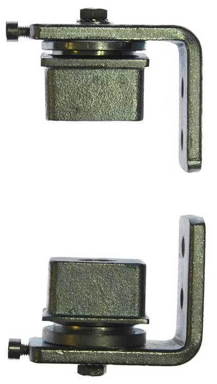 Zinc Plated Steel Insert Bolt-On Bearing Hinges For 75x75mm Steel Tube - Up To 350kg - Pair