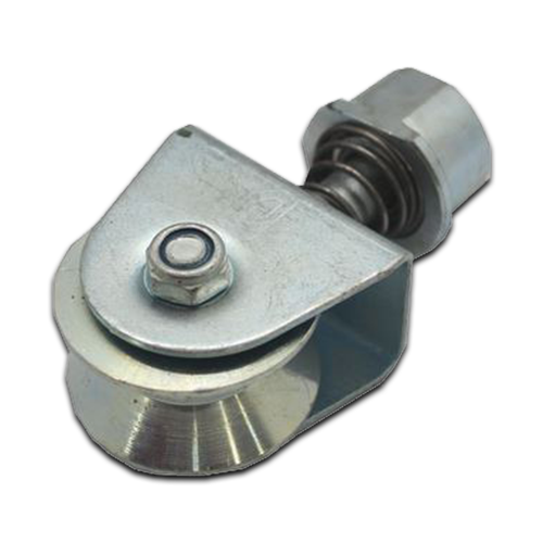 Zinc Plated Sliding Gate Wheel - 80mm U Groove External - Double Bearing, 360° Turn