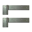 Zinc Plated Strap Hinges For Timber Gates - 14mm Pin, 300x50mm, LH, Silver - Pair