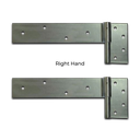 Zinc Plated Strap Hinges For Timber Gates - 14mm Pin, 300x50mm, RH, Silver - Pair