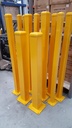 Surface Mount Steel Square Bollard 100x100mm 1200mm long Safety Yellow