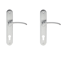 Swing Gate Lever Handle Euro Lock Set - 85mm Pitch Plate (Chrome Finished)