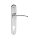 Swing Gate Lever Handle Euro Lock Set - 85mm Pitch Plate (Chrome Finished)