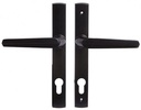 Swing Gate Lever Handle Set - Black Palladium Aria Lever On Long Plate Black