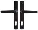 Insert Mortice Lock Handle Set - Euro, L Shaped - Stainless Steel in Matt Black - Pair