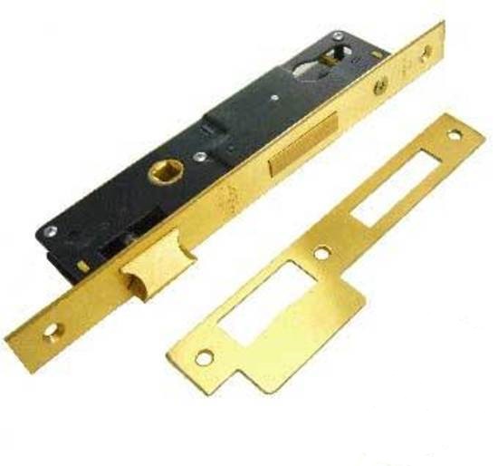 Euro Insert Mortice Lock - 50x50 Frame, 30mm Backset, Gold - For Swing Gates