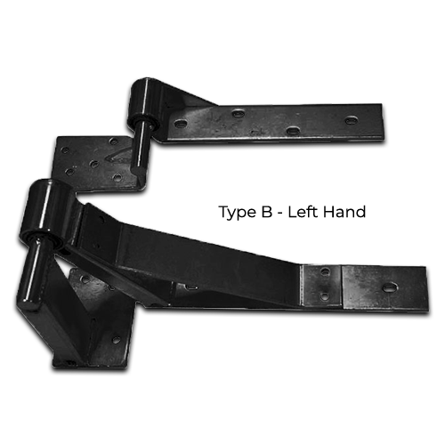 Residential Rising Gate Hinges - Type B, Black, LH Side - Pair