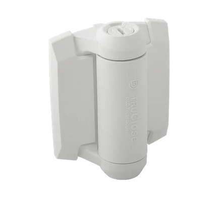 D&D TruClose Adjustable Self Closing Hinges for Gates up to 30kg : White, for Metal, No Legs
