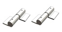 Zinc Plated Weld to Weld Prison Hinges - 16mm Pin, LH, Silver - Pair