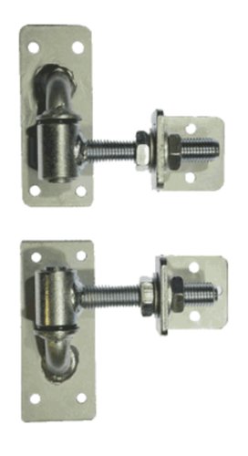 Adjustable Bolt-On Gudgeon and Trunnion Hinges - Silver, 90x16mm Rod, Mount Plates - Pair
