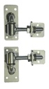 Adjustable Bolt-On Gudgeon and Trunnion Hinges - Silver, 90x16mm Rod, Mount Plates - Pair