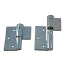 Zinc Plated Weld to Screw Prison Hinges - 19mm Pin, LH, Silver, Lockable - Pair